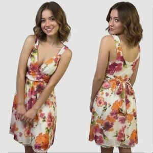 Speechless Dress Floral Sleeveless A-Line Sash Tie Back Pink Size 7